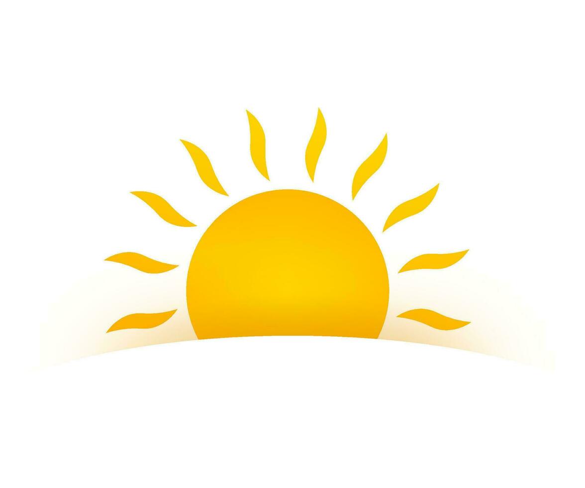 realistisch Sonne Symbol zum Wetter Design auf Weiß Hintergrund vektor
