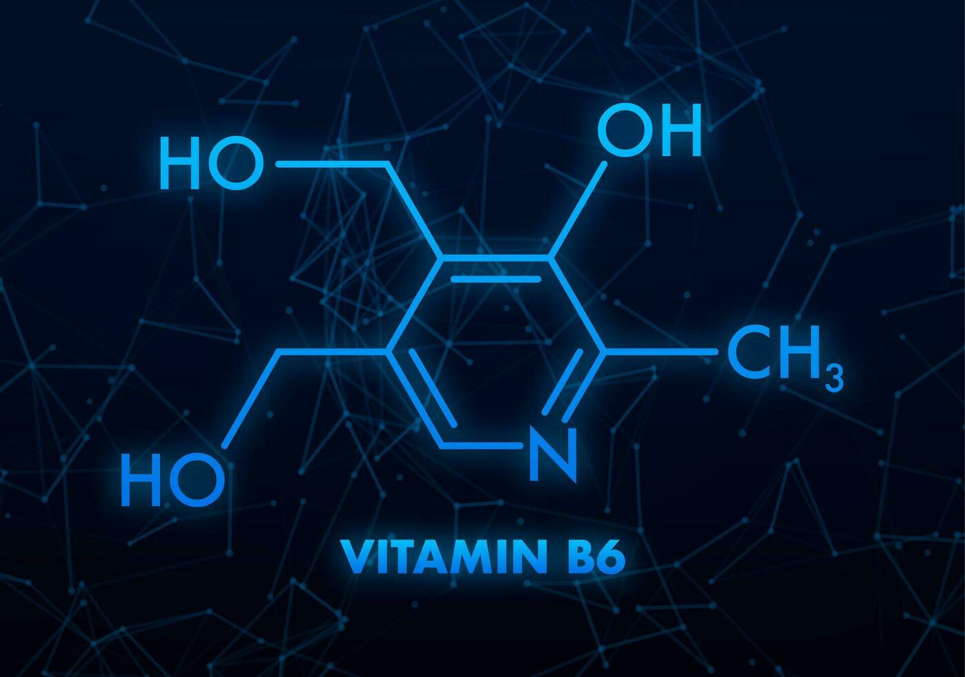 Vitamin b6 Formel zum medizinisch Design. Vitamin b6 Formel vektor