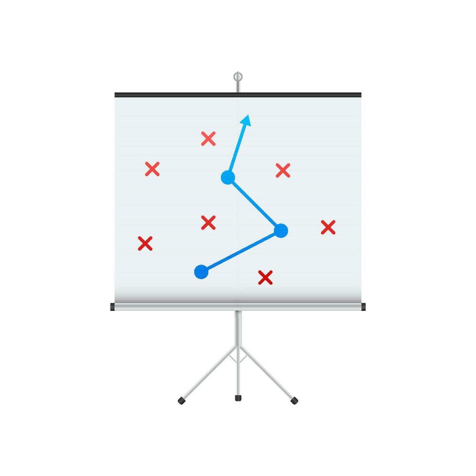 Strategie. Geschäft und finanziell. Mannschaft Sport. Spiel Taktik Tafel Vorlage vektor