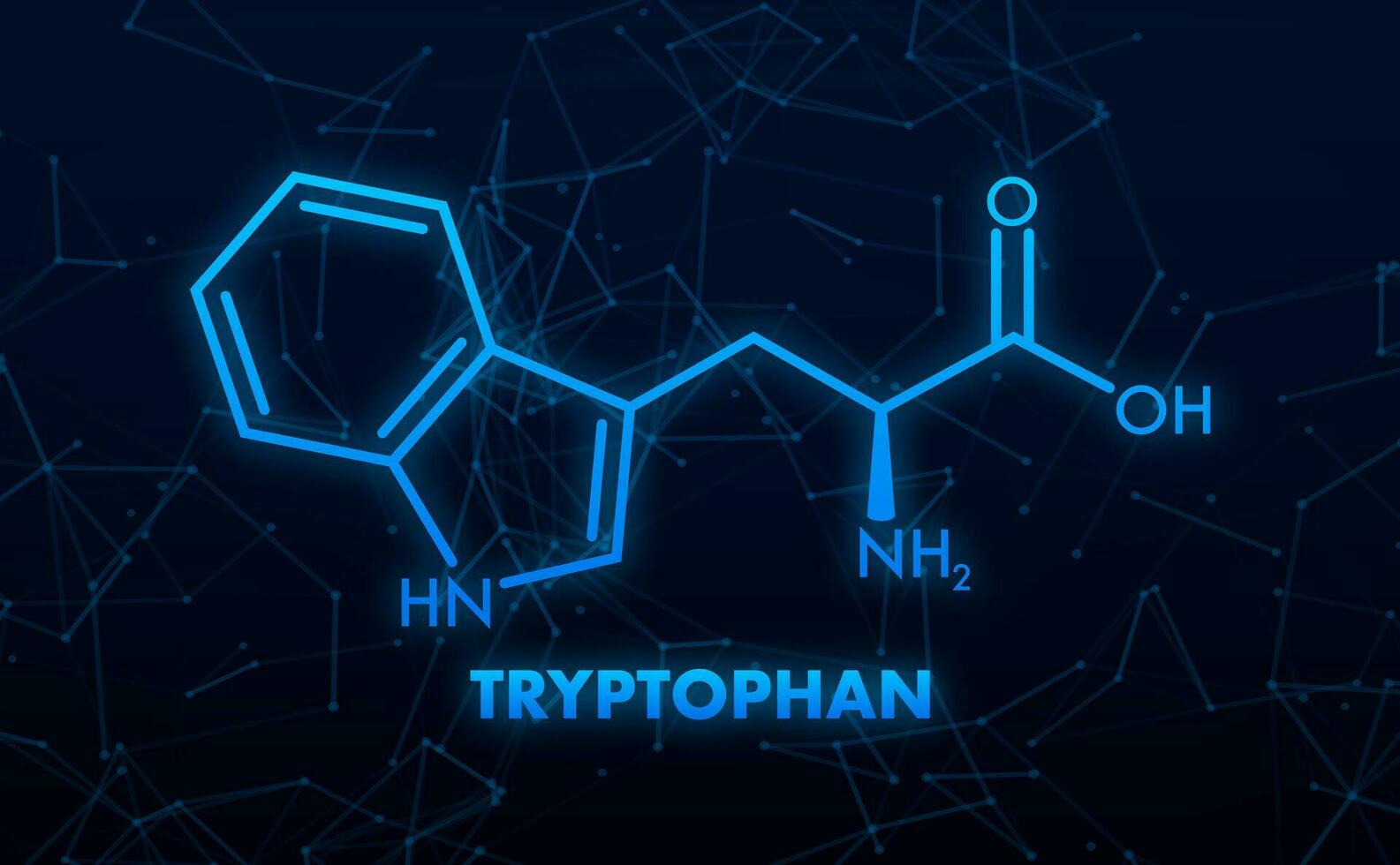 tryptofan formel. tryptofan eller l tryptofan, trp, w amino syra molekyl. vektor