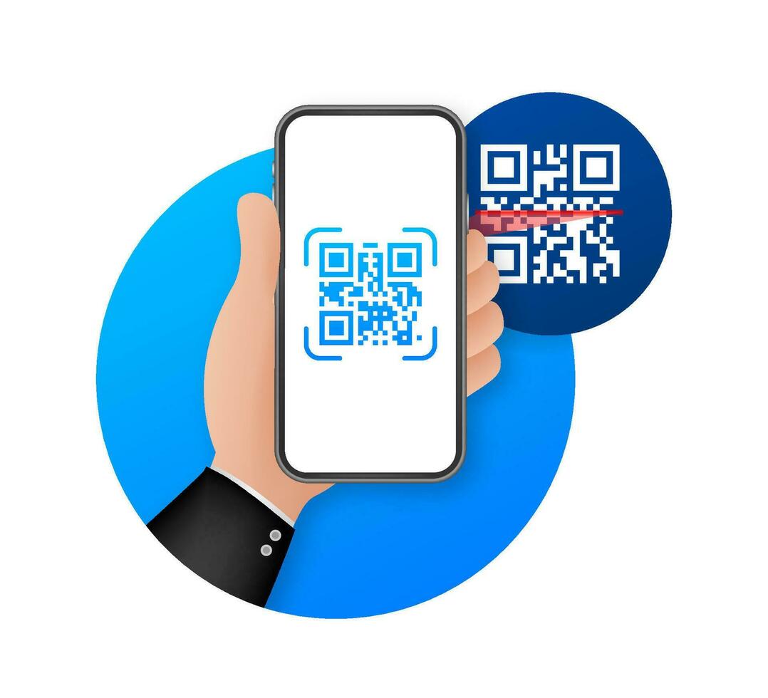 qr Code zum Smartphone. Inschrift Scan mich mit Smartphone Symbol. qr Code zum Zahlung. Vektor Illustration.