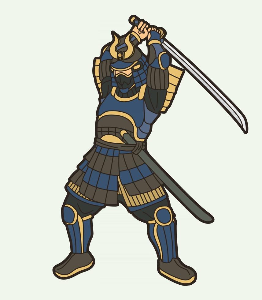 Samurai-Krieger Ronin japanische Kämpferaktion vektor