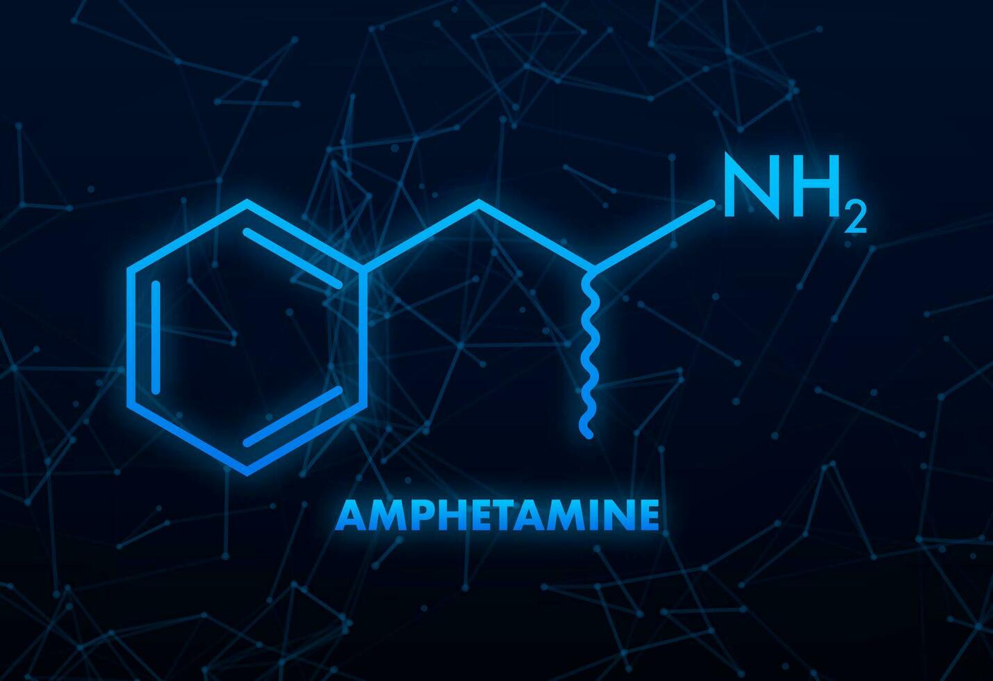 Amphetamin Formel. Symbol mit Amphetamin Formel. Vektor Illustration.