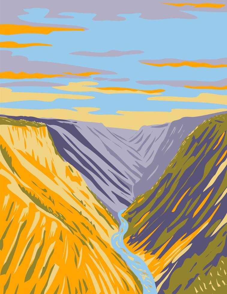 Grand Canyon of Yellowstone Wyoming wpa affischkonst vektor