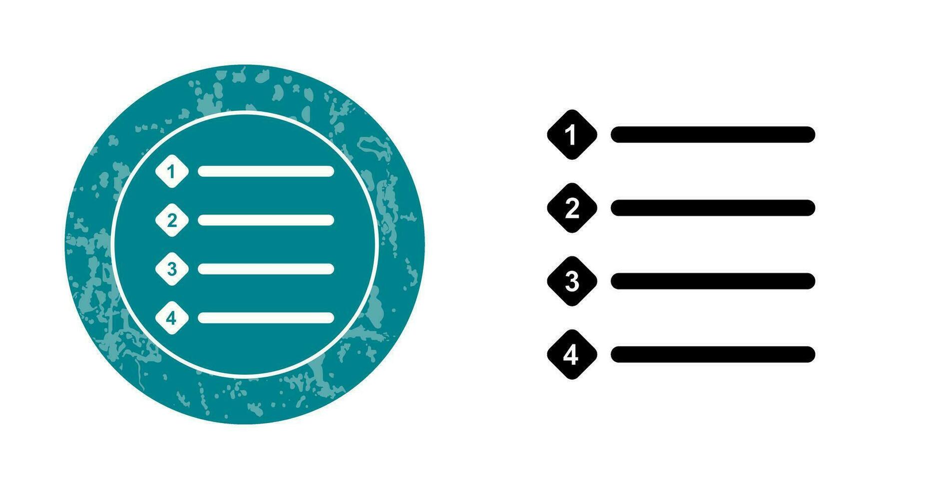 einzigartiges nummeriertes Listenvektorsymbol vektor