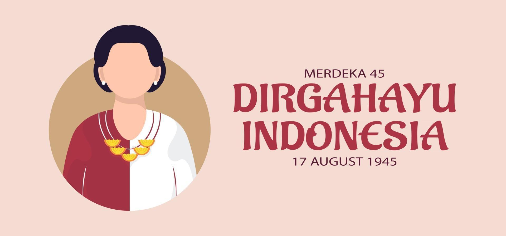 indonesien självständighetsdagen landskap banner design. vektor