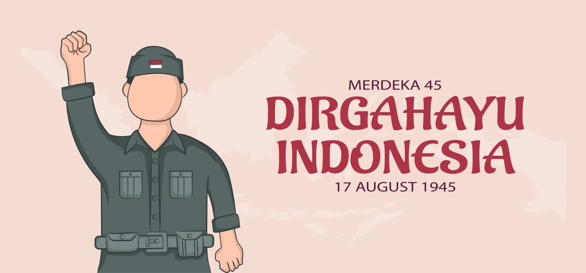 indonesien unabhängigkeitstag banner konzeptvorlage. vektor