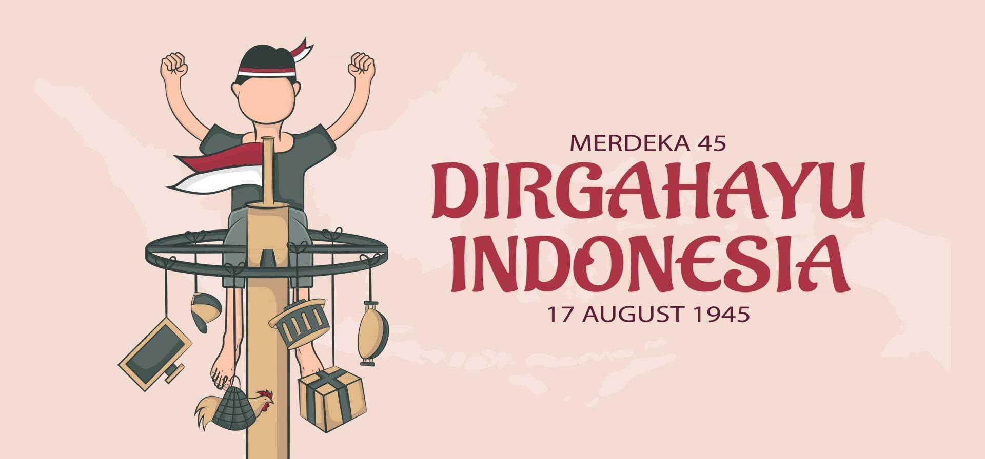 indonesien unabhängigkeitstag banner konzeptvorlage. vektor