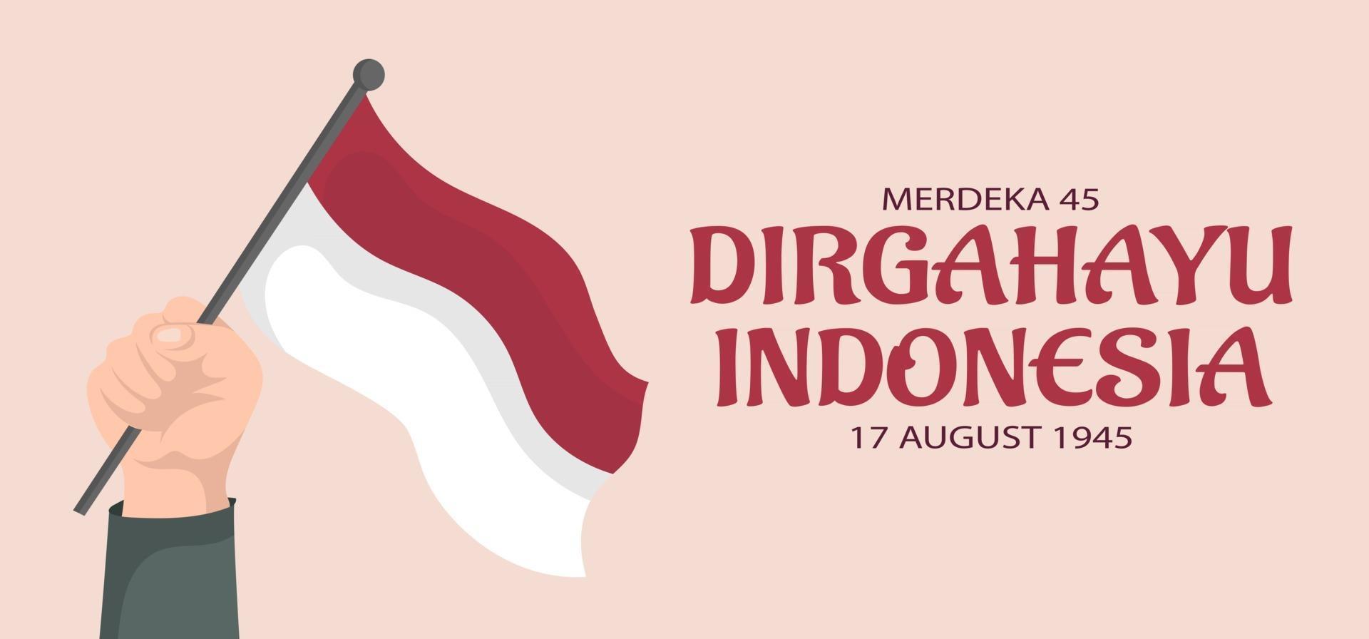 indonesien självständighetsdagen banner design. vektor