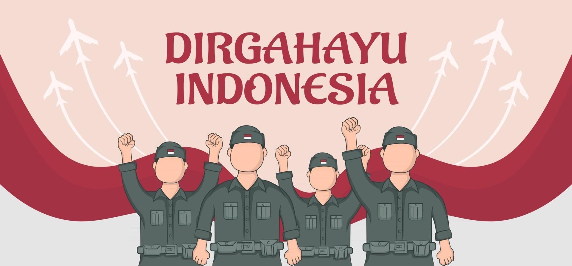 Indonesiens självständighetsdagen banner stil vektor