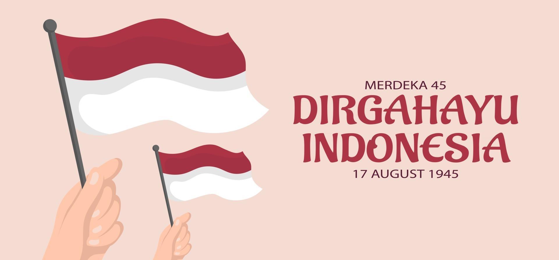 indonesien unabhängigkeitstag banner design. vektor