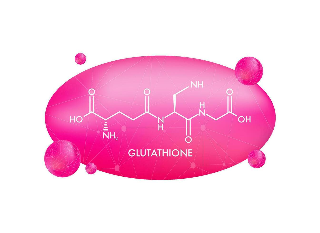 glutation kemisk formel. nedsatt glutation, gsh. vitamin lösning komplex. vektor stock illustration