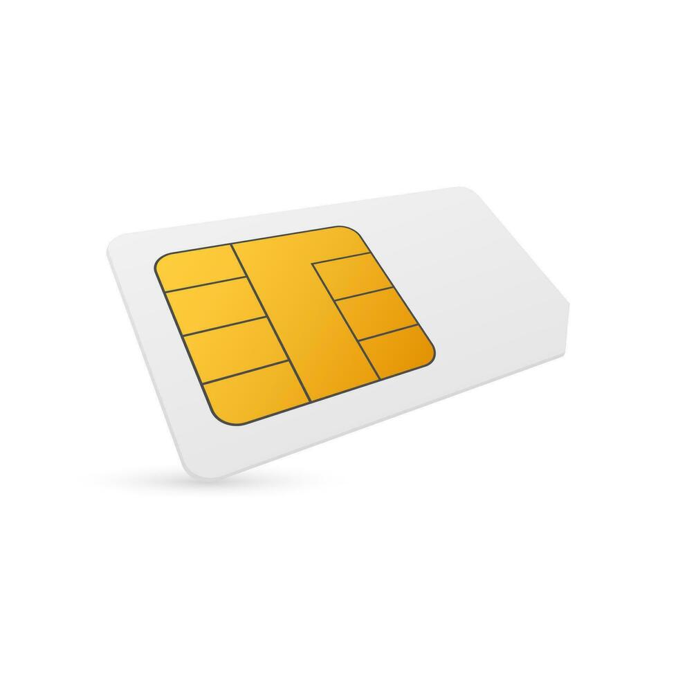 vektor mobil cellulär telefon sim kort chip isolerat på bakgrund.