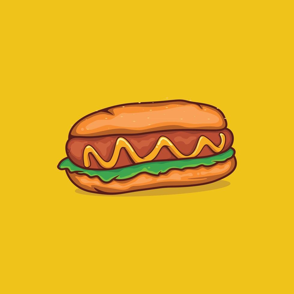 Hotdog-Symbol isolierte Vektorillustration vektor