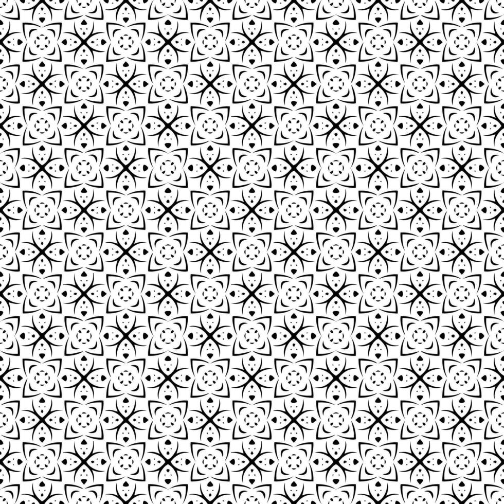 Schwarz-Weiß-nahtlose Mustertextur. Ziergrafik in Graustufen. Mosaik Ornamente. Mustervorlage. vektor