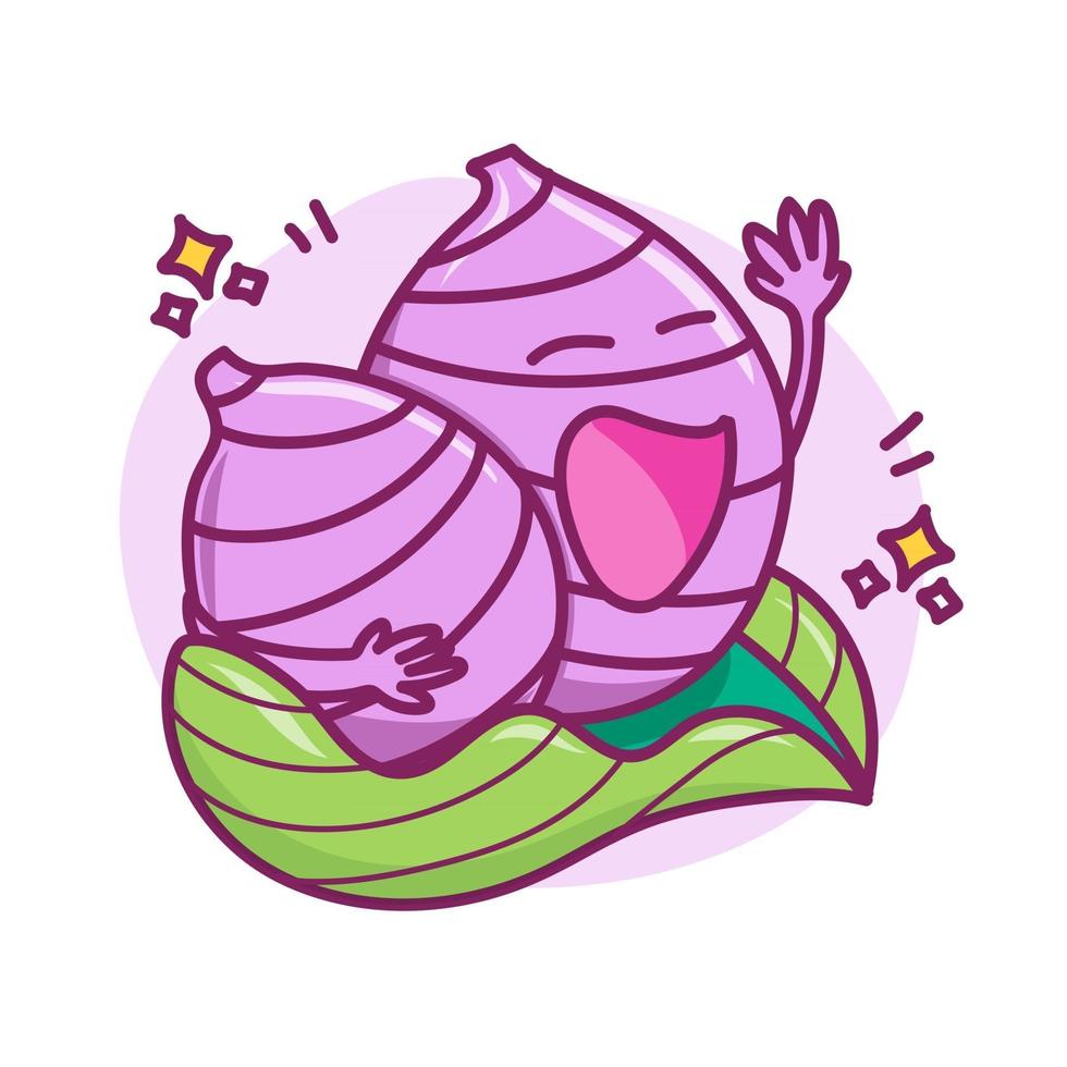 süße Taro-Cartoon-Figur isoliert auf weißem Hintergrund vektor