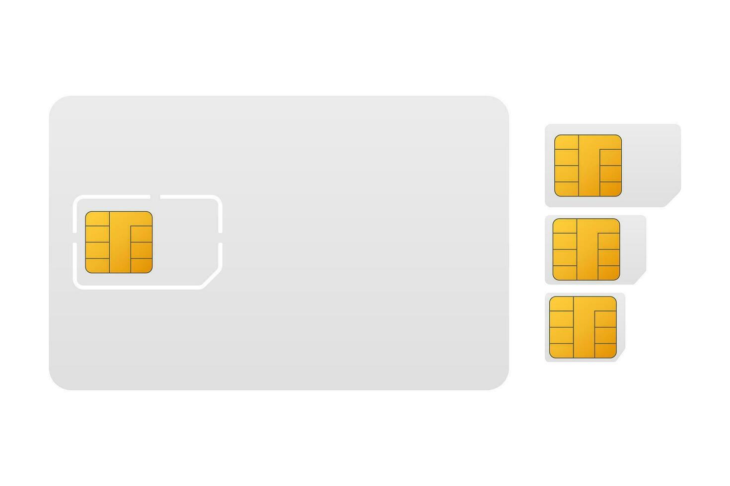 Vektor Handy, Mobiltelefon zellular Telefon sim Karte Chip isoliert auf Hintergrund. Vektor Lager Illustration