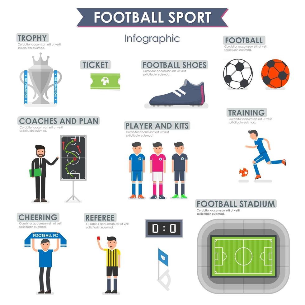 fotboll, fotboll infographic. vektor illustration