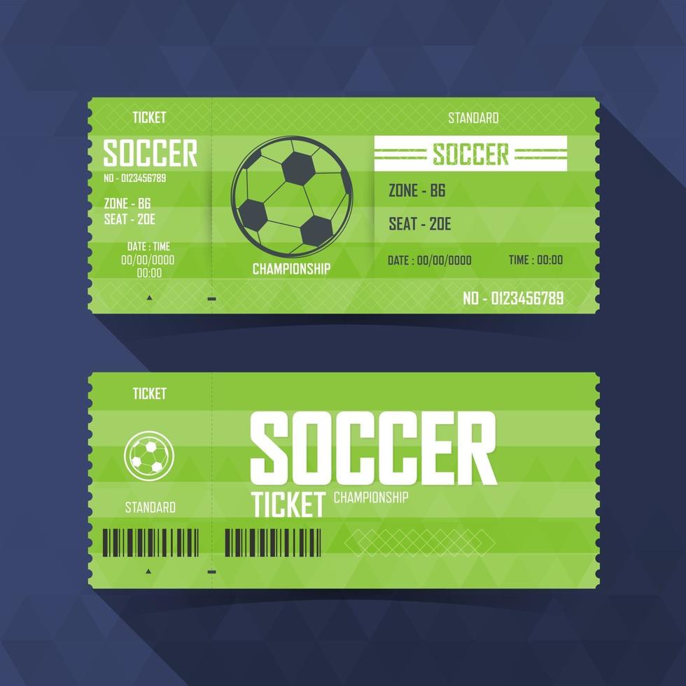 fotboll, fotbollsbiljett, fotbollssport. vektor illustration