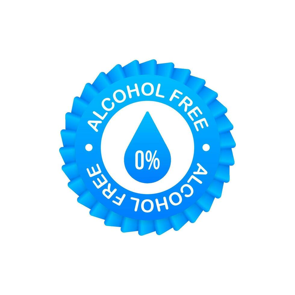 Alkohol kostenlos Symbol Symbol auf Weiß Hintergrund. Vektor Lager Illustration