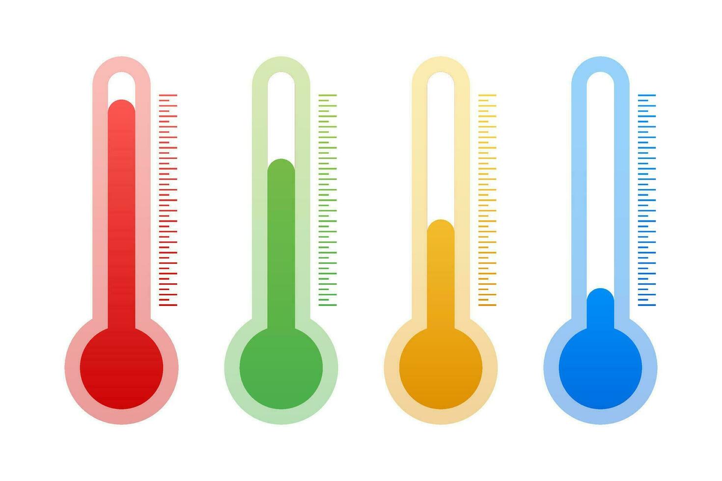 modern Thermometer, Sommer- Hintergrund. Thermometer im Karikatur Stil. Thermostat. Vektor Lager Illustration