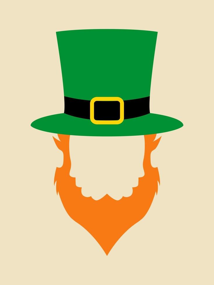 Gesichtssymbol des Kobolds mit grünem Hut vektor