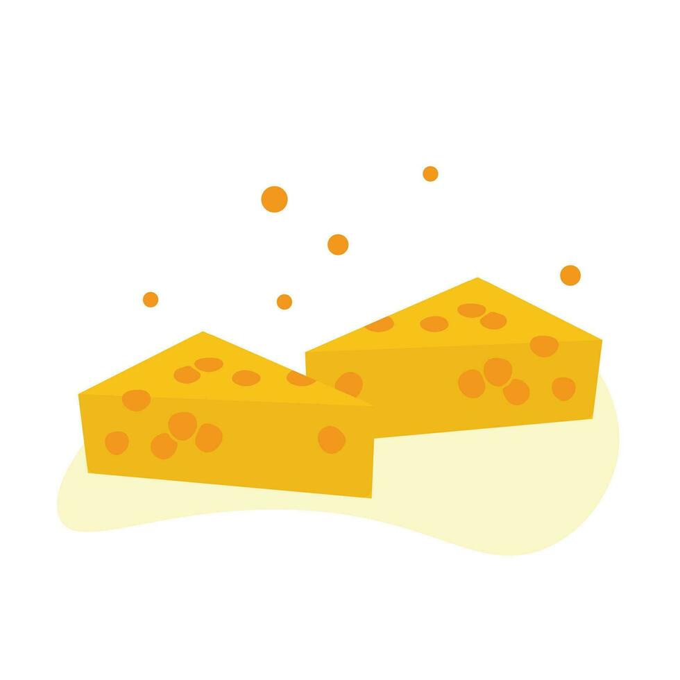 Gelb Käse Scheibe mit Löcher vektor