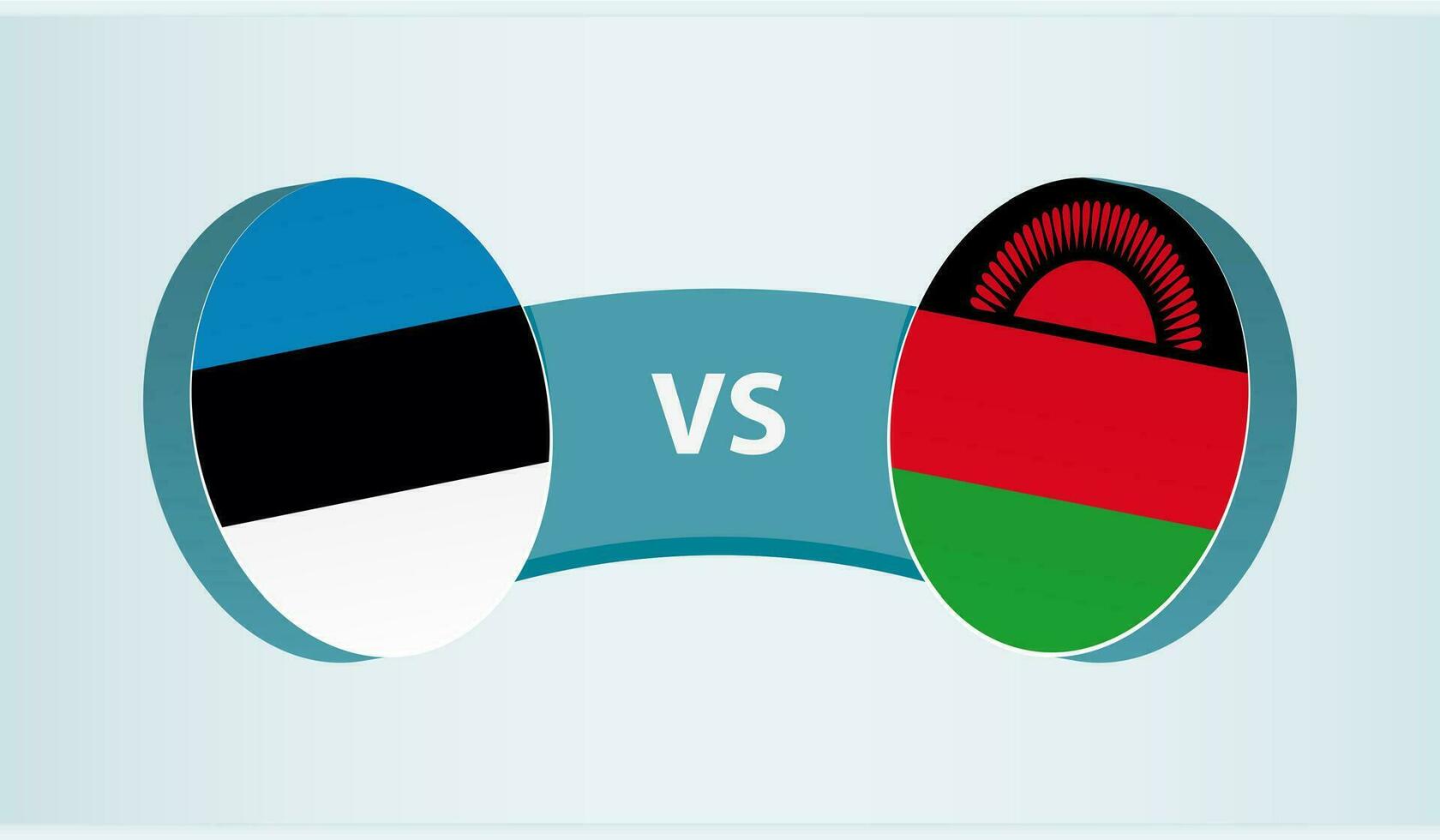 estland mot Malawi, team sporter konkurrens begrepp. vektor