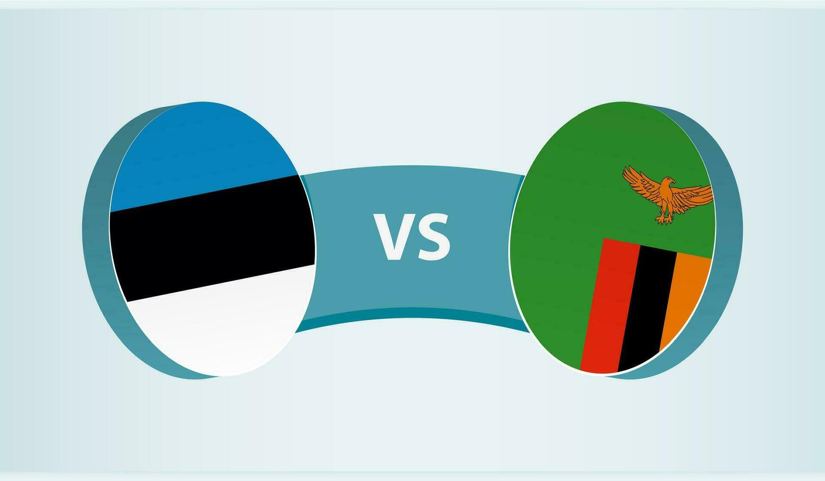 Estland gegen Sambia, Mannschaft Sport Wettbewerb Konzept. vektor