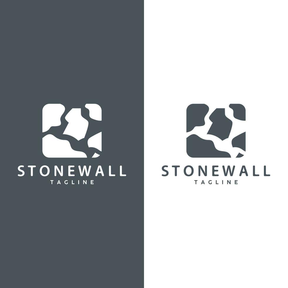 enkel sten vägg logotyp design mall symbol illustration vektor