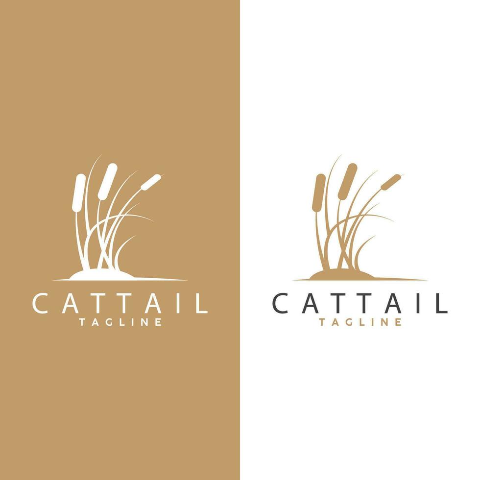 cattail logotyp design vektor enkel illustration symbol mall