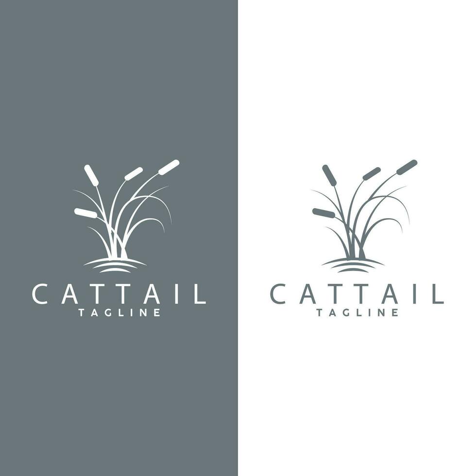 cattail logotyp design vektor enkel illustration symbol mall