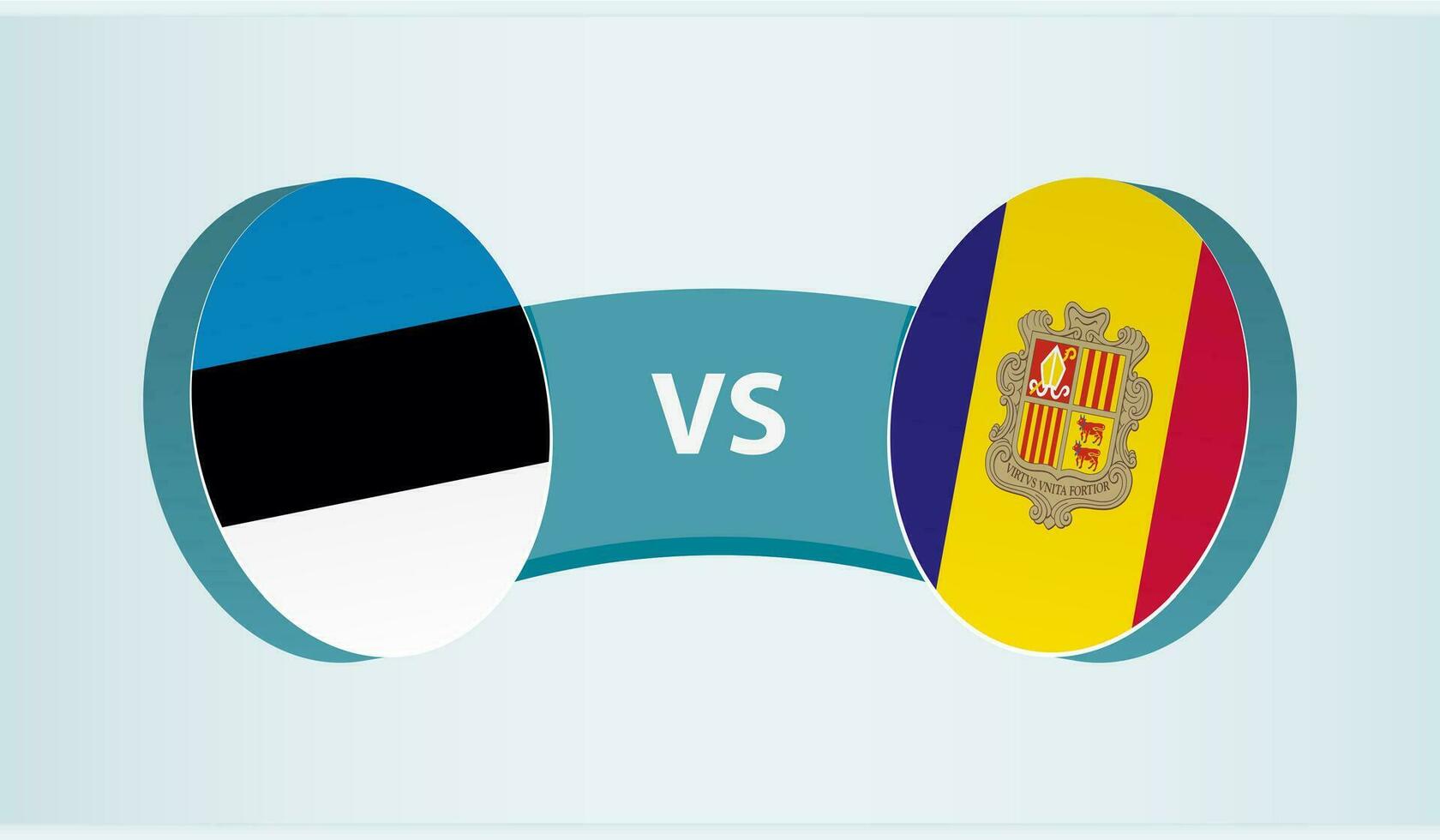 Estland gegen Andorra, Mannschaft Sport Wettbewerb Konzept. vektor