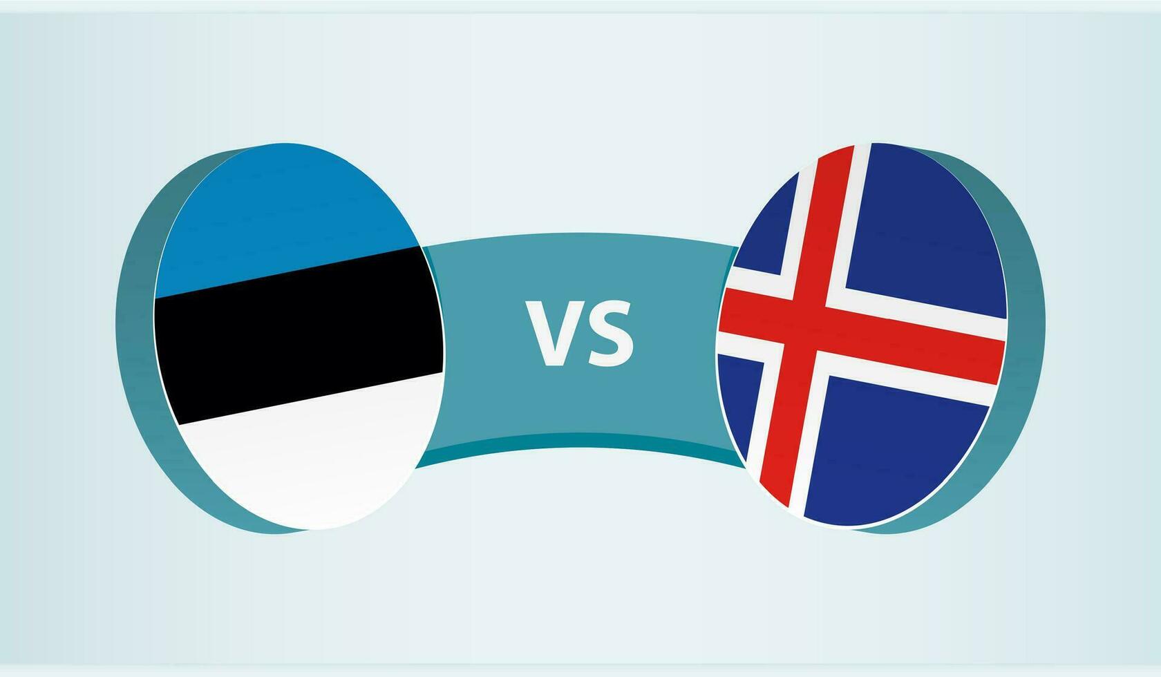Estland gegen Island, Mannschaft Sport Wettbewerb Konzept. vektor