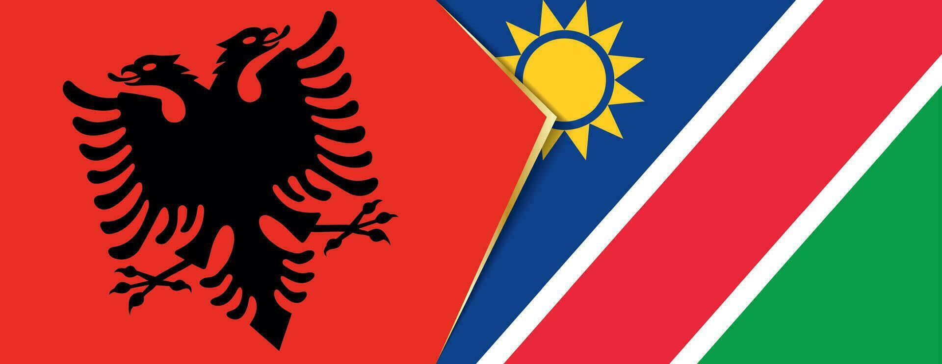albania och namibia flaggor, två vektor flaggor.