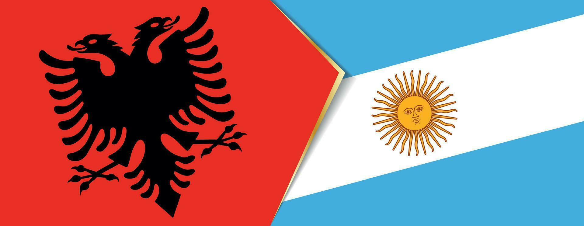 albania och argentina flaggor, två vektor flaggor.