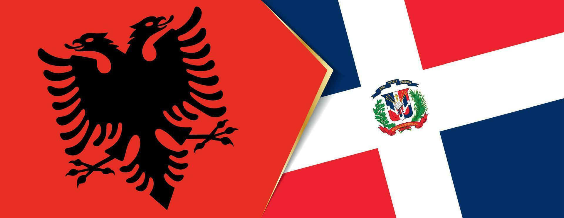 Albanien und dominikanisch Republik Flaggen, zwei Vektor Flaggen.