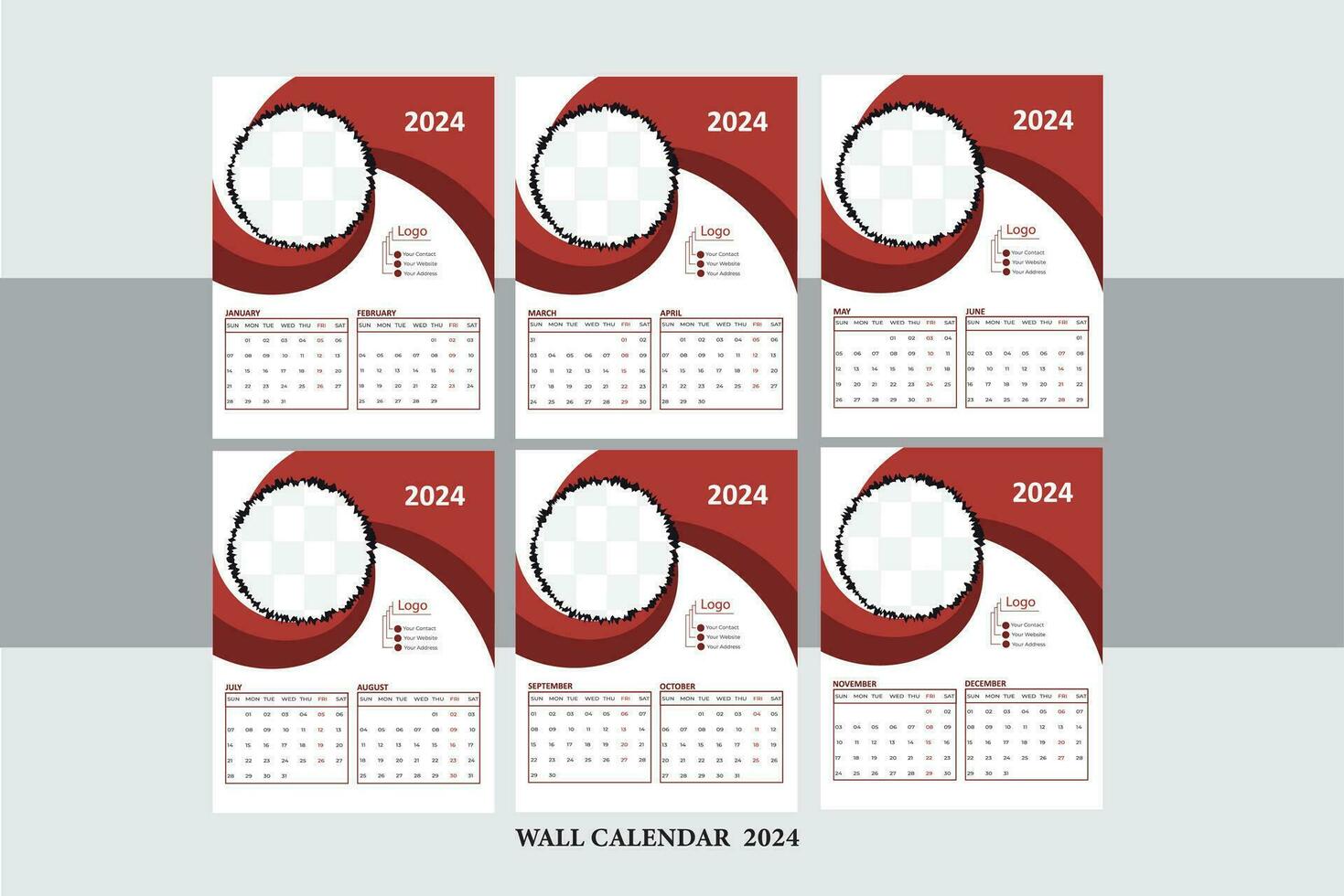 kalender design mall för 2024 vektor