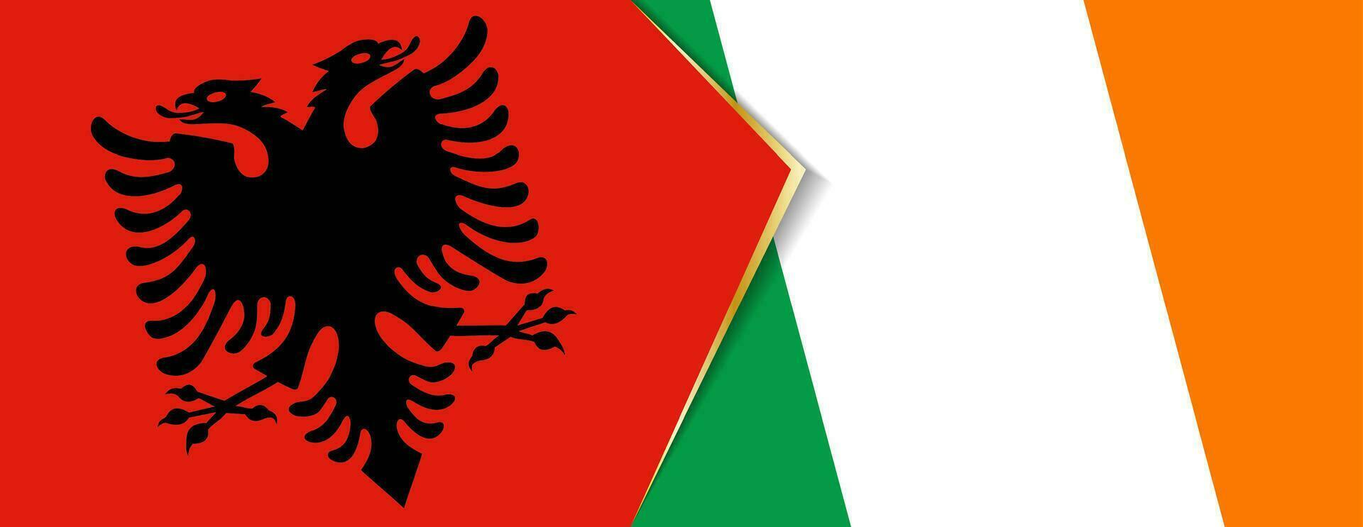 Albanien und Irland Flaggen, zwei Vektor Flaggen.