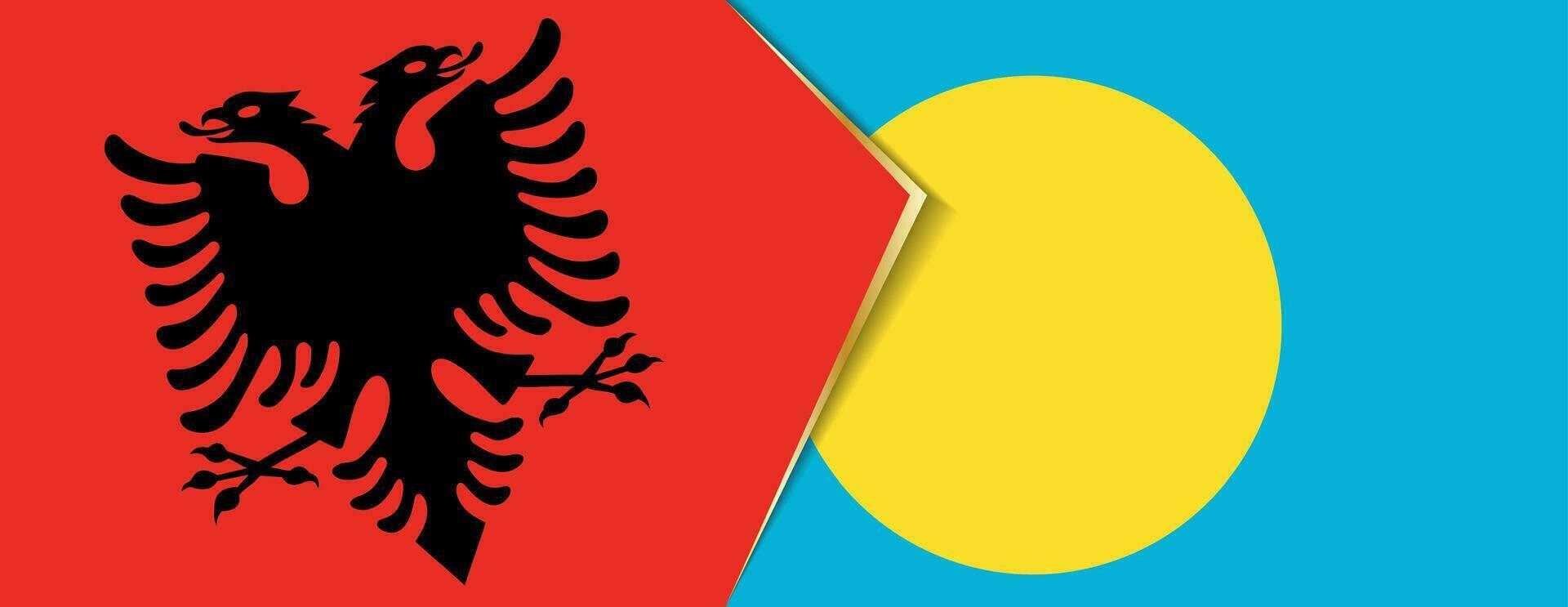 Albanien und Palau Flaggen, zwei Vektor Flaggen.