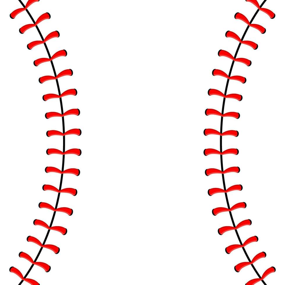 Baseball Ball Stiche, rot Spitze Naht isoliert auf Hintergrund vektor