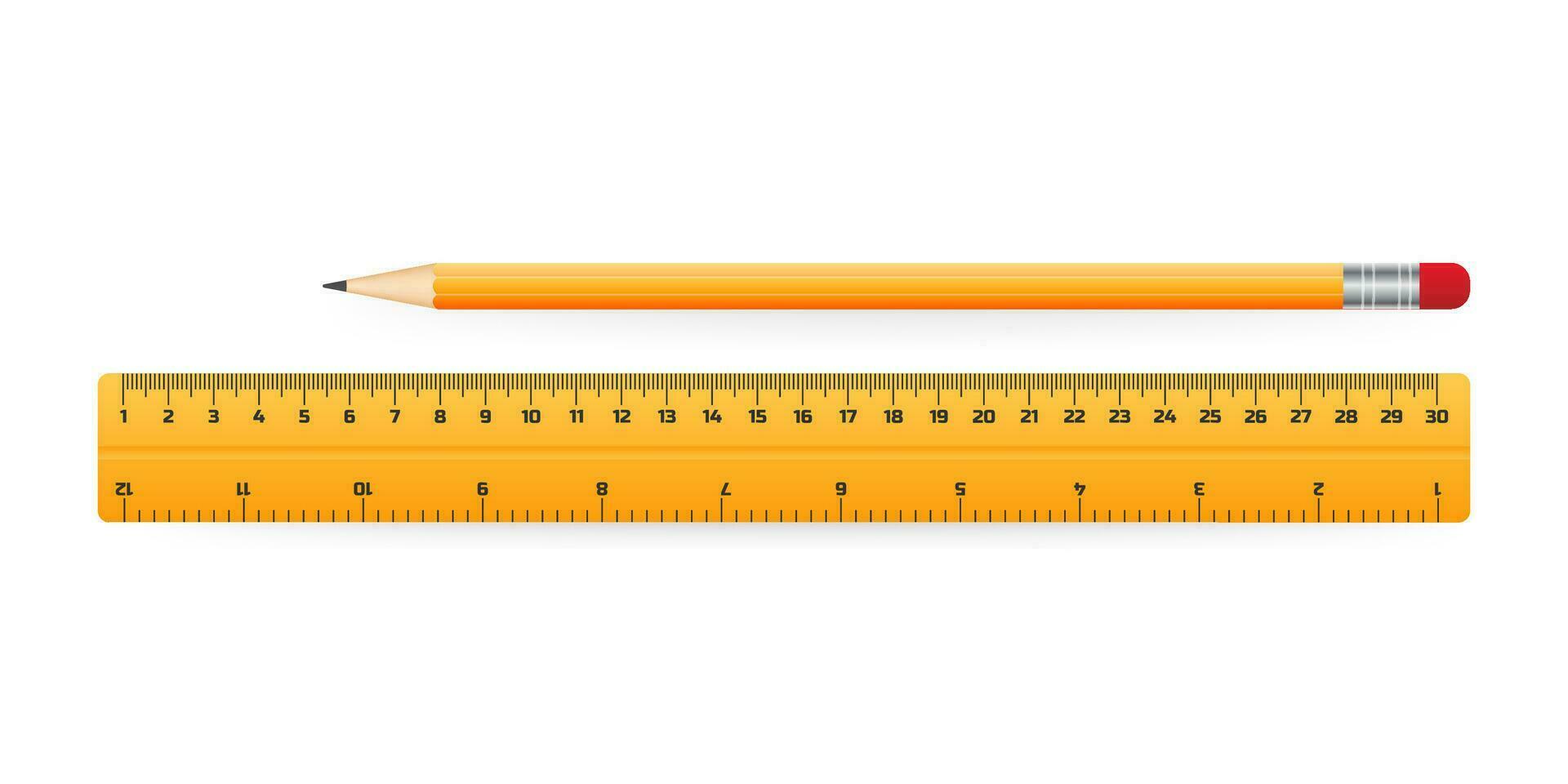 Bleistift mit Lineal Symbol Schule Symbol Bildung Illustration Zeichnung. Vektor Lager Illustration.