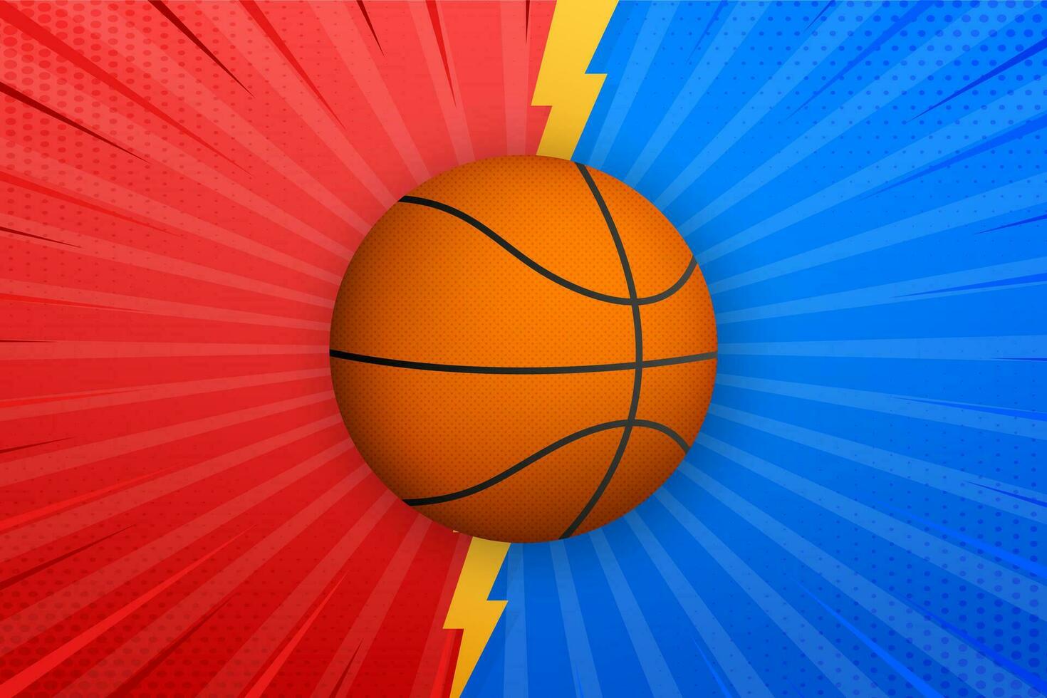 Basketball Ball. Vektor Illustration isoliert auf Weiß Hintergrund.