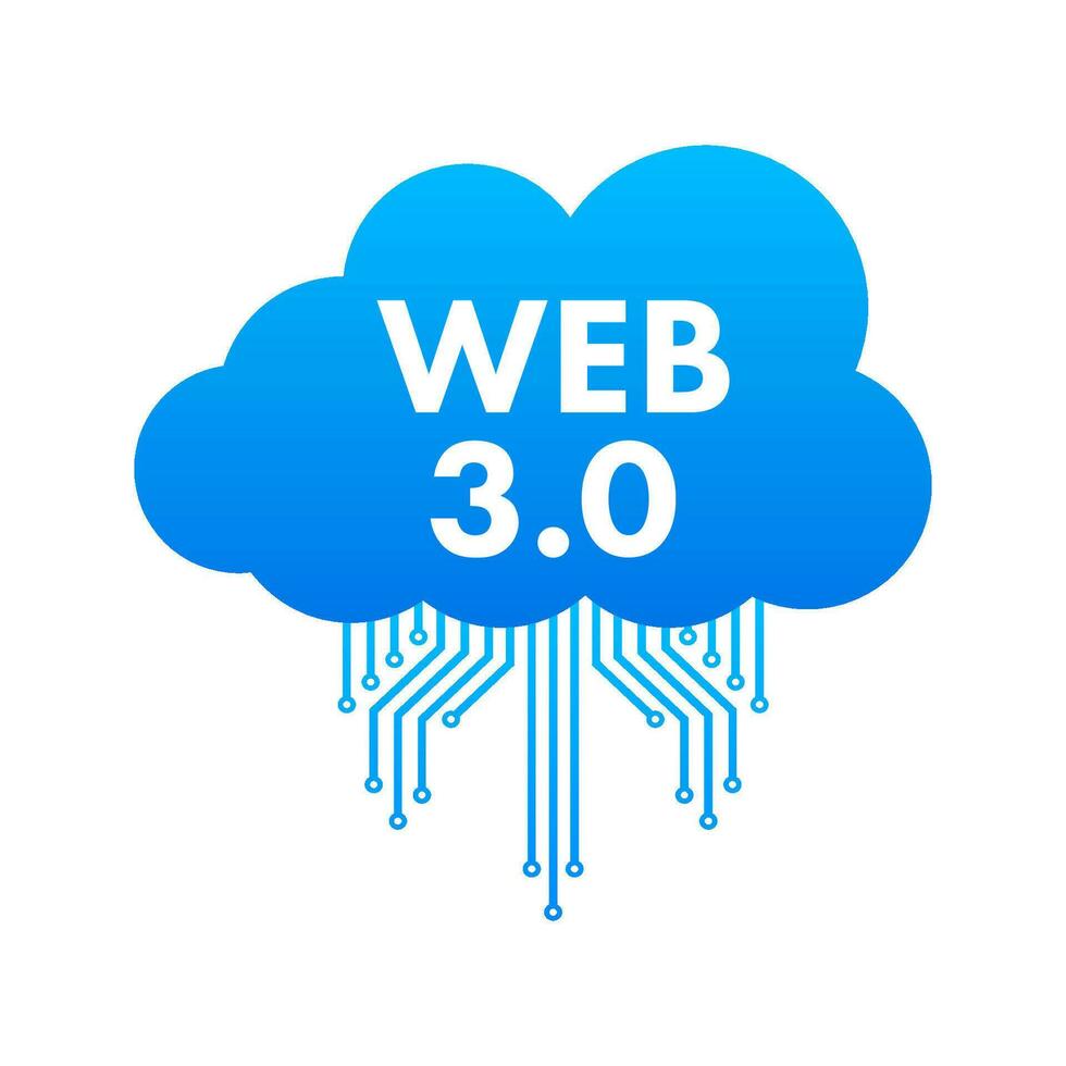 webb 3.0 teknologi för webb design. internet blockchain teknologi. nft begrepp. vektor stock illustration