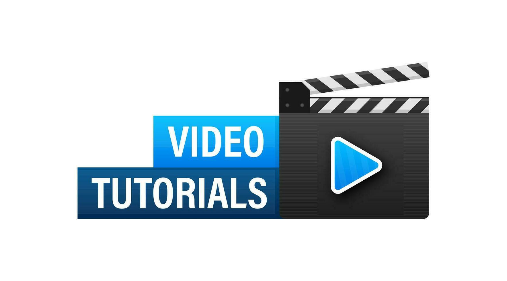 Video Tutorials Symbol Konzept. Studie und Lernen Hintergrund, Entfernung Bildung und Wissen Wachstum. Video Konferenz und Webinar Symbol, Internet und Video Dienstleistungen. Vektor Illustration