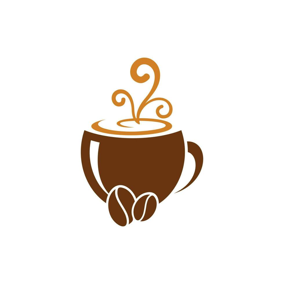 kaffe kopp logotyp vektor design mall