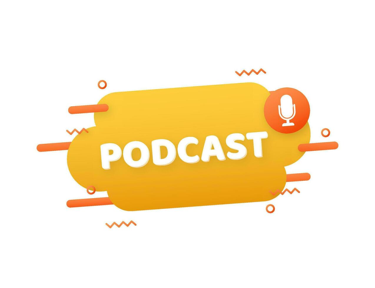 Podcast. Abzeichen, Symbol Briefmarke Logo Vektor Lager Illustration
