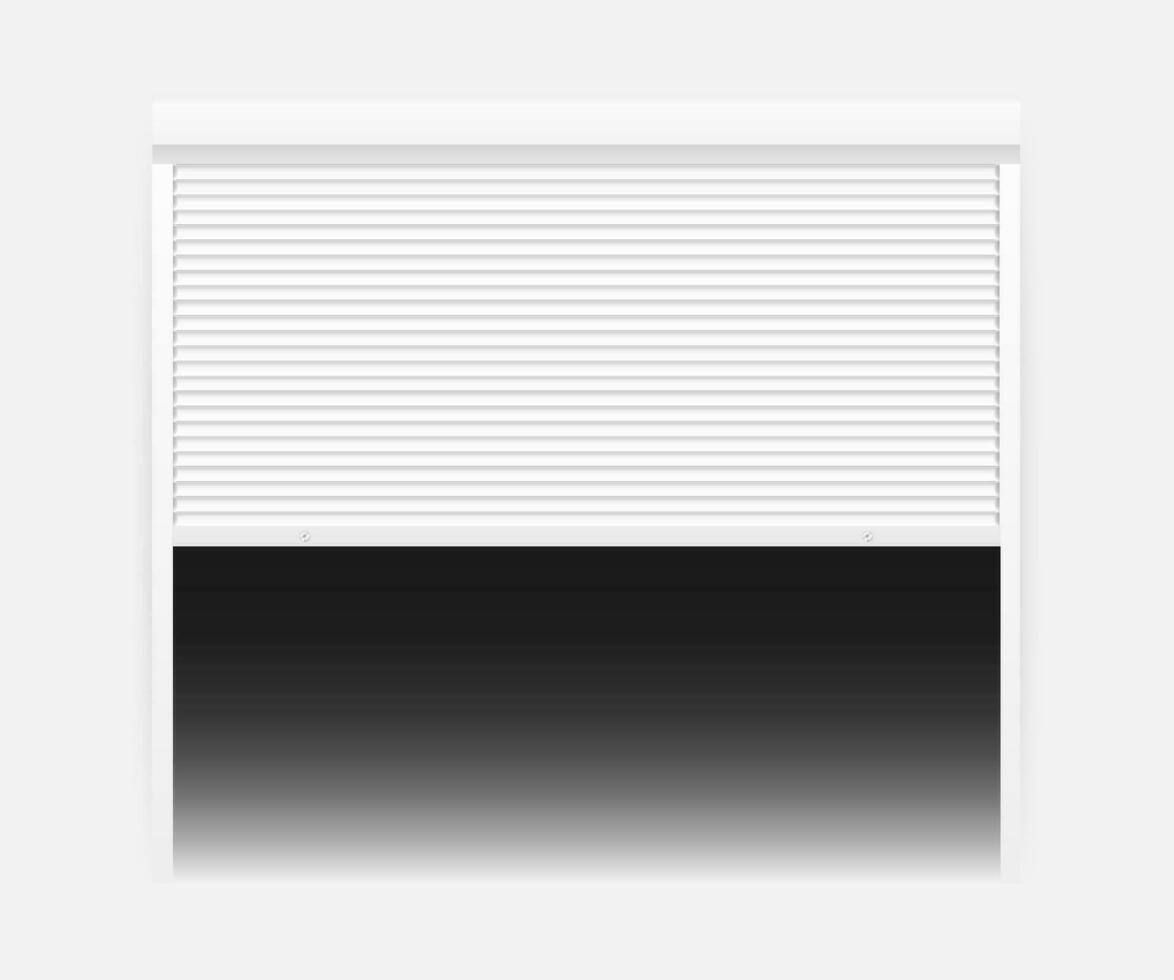 Vektor Tür mit rollen Fensterläden auf Weiß Hintergrund. Vektor Lager Illustration