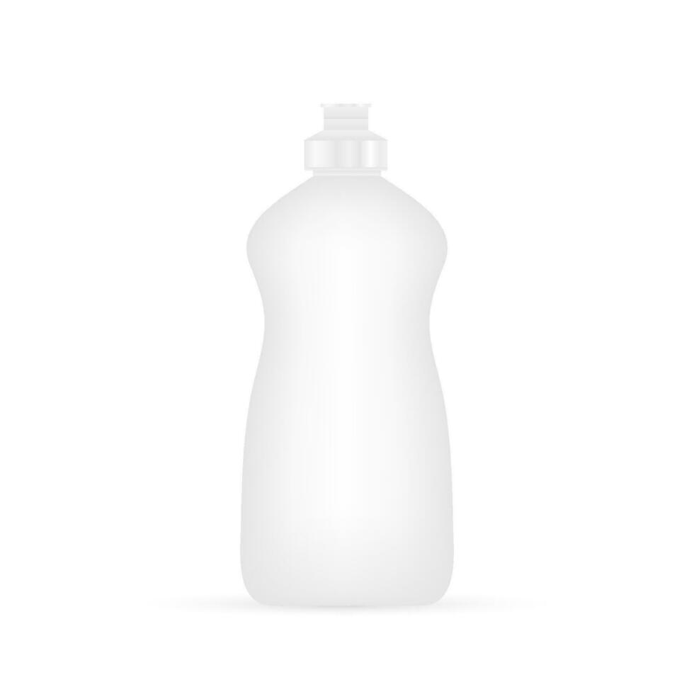 Geschirrspülen flüssig. Reinigung Flasche isoliert auf Weiß Hintergrund. Vektor Lager Illustration