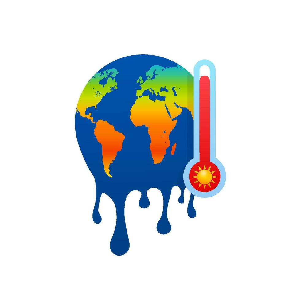global Erwärmen, Grafik Illustration von ein schmelzen Erde vektor